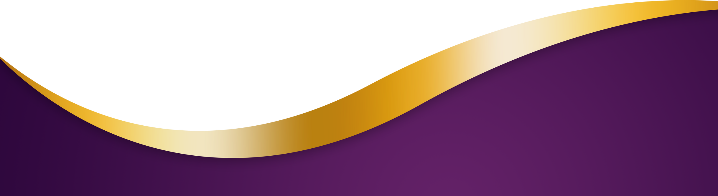 Purple and Gold Wavy Banner. Curved header and footer.